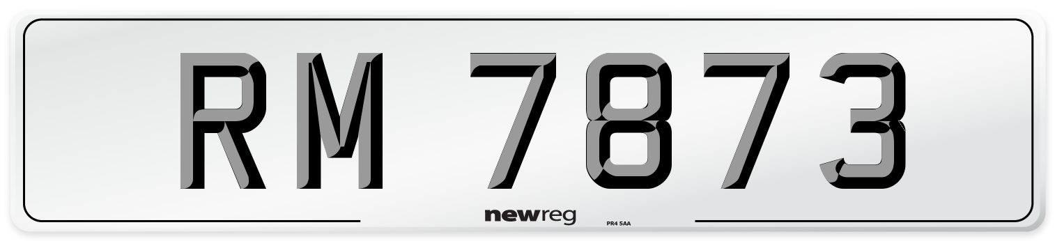 RM 7873 Number Plate from New Reg